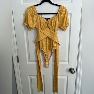 Lulu's Mustard Floral Blouse